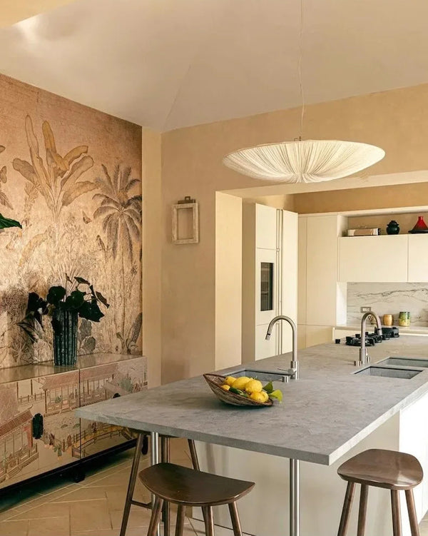 Yū Tokyo Japanese Wabi-Sabi Fabric Pendant Chandelier