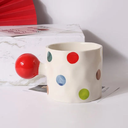 Red Polka Dot Ceramic Mug