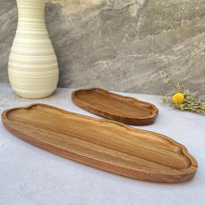 Irregular Hand-Crafted Acacia Wood Tray