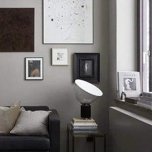 Lampe à bol transparente de style italien en chrome