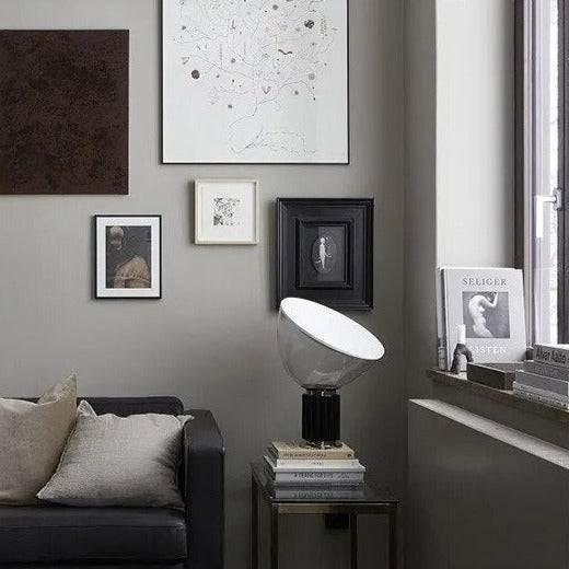 Lampe à bol transparente de style italien en chrome