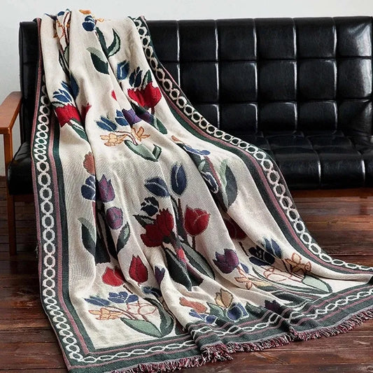Tulip Vintage Bamboo Fiber Throw Blanket