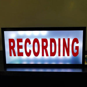 Recording Sign Retro Lightbox Table Lamp