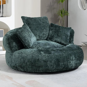 Round Chenille Lazy Bean Bag Couch