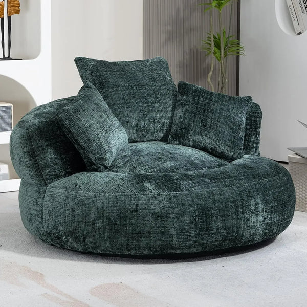 Round Chenille Lazy Bean Bag Couch