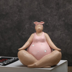 Yoga Fat Lady Sculpture Ornament