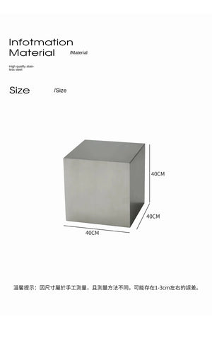 Studio Lima Stainless Steel Cube Side Table