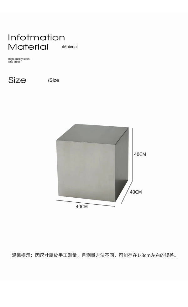 Studio Lima Stainless Steel Cube Side Table