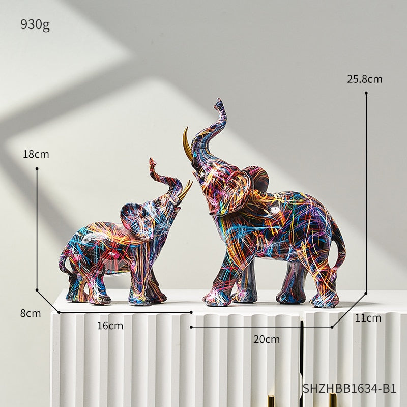 Painted Elephant Sculpture