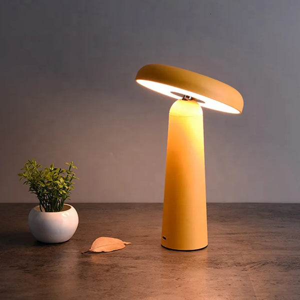 Lampe de table tactile sans fil inclinable en forme de champignon