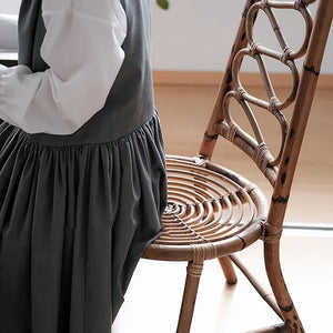 Handgefertigter japanischer Rattanstuhl mit hoher Rückenlehne