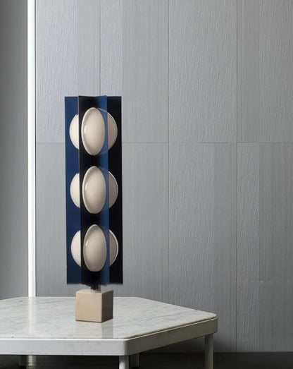 Italian Design Blue Geometry Marble Base Ball Lamp