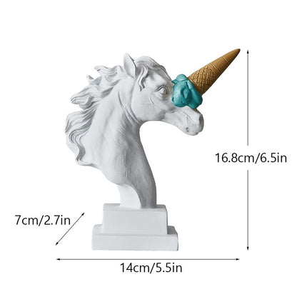 Roman Horse Head with Ice Cream Sculpture