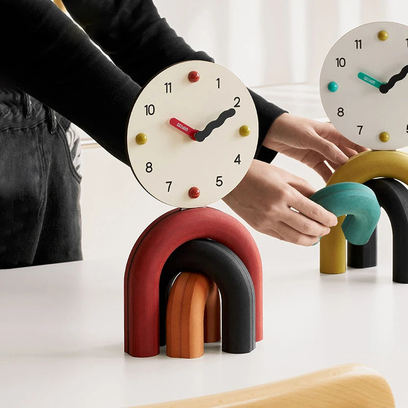 Nordic Art Arch Design Table Clock