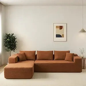 Melloa Cucio L-Shape Modular Compressed Cloud Sectional Sofa