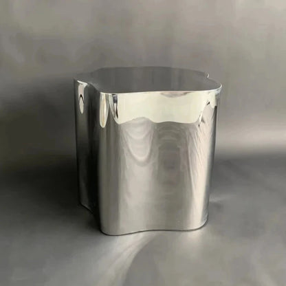 Italian Irregular Stainless Steel Hand-Crafted Art Side Table