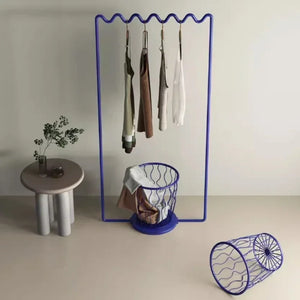 Wavy Metal Floor Coat Rack