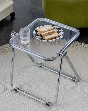 Foldable Acrylic Transparent Small Side Coffee Table