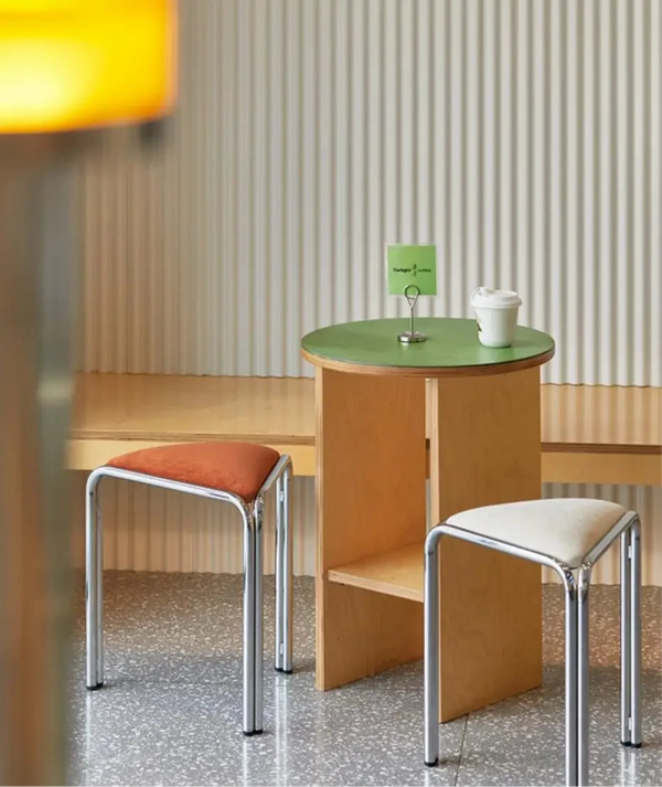 Triangle Stainless Steel Vintage Accent Stool