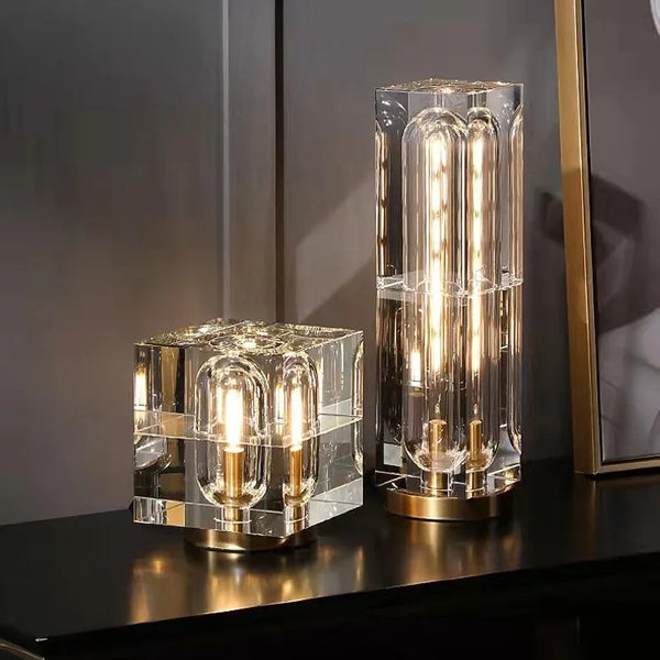 Hotel Style Heavy Crystal Glass Table Lamp