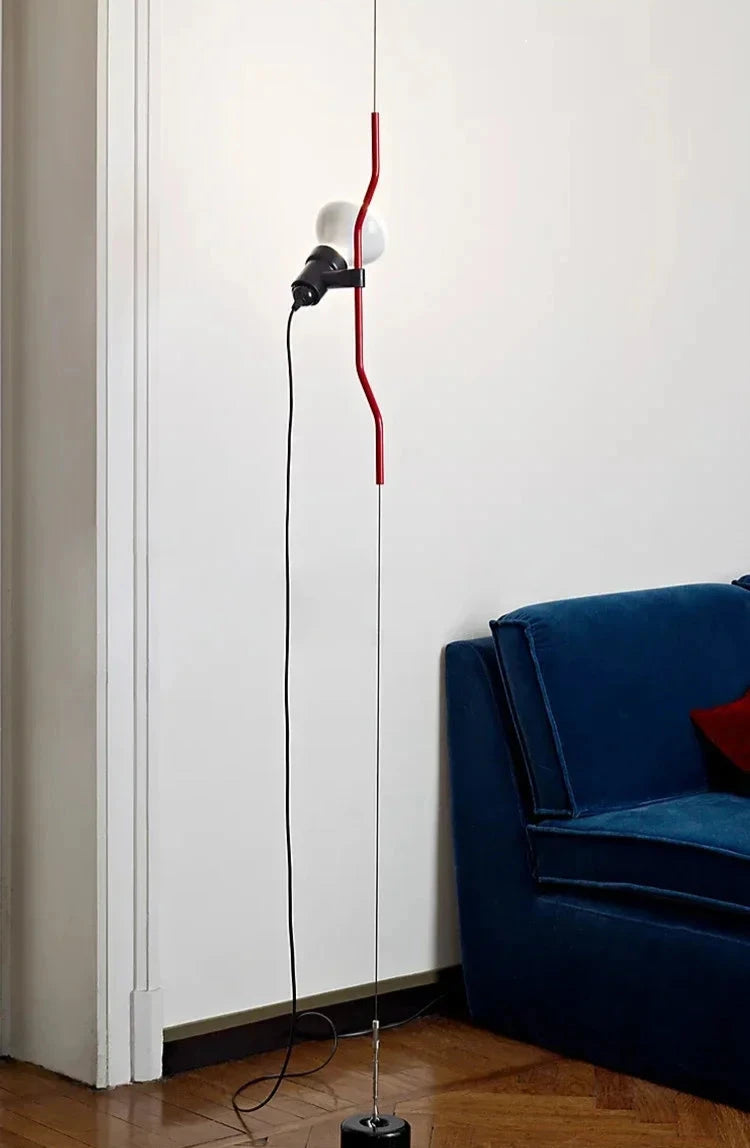 Italian Minimalist Exposed Bulb Adjustable Floor Lamp