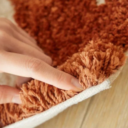 Irregular Orange Rectangular Grid Carpet Area Rug [Exclusive]