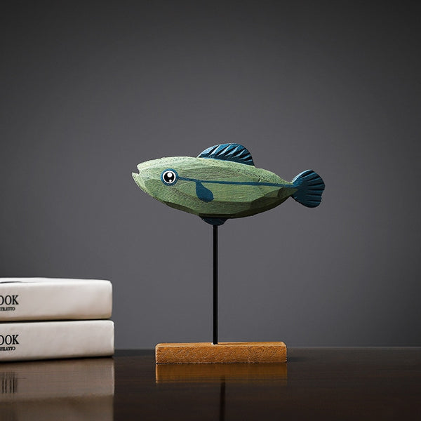 Freshwater Fish Hand-Crafted Wooden Sculpture