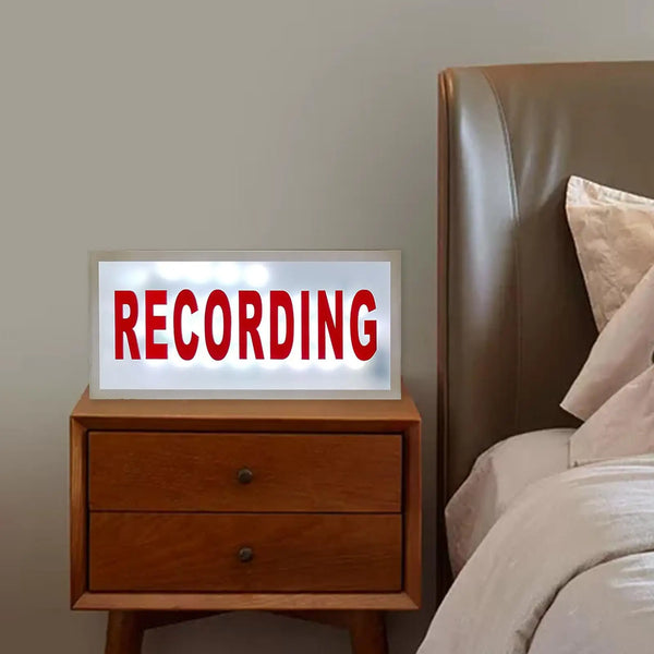 Recording Sign Retro Lightbox Table Lamp