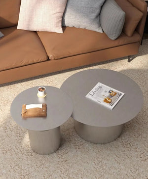 Studio Lima Cylinder Premium Stainless Steel Nesting Coffee Table