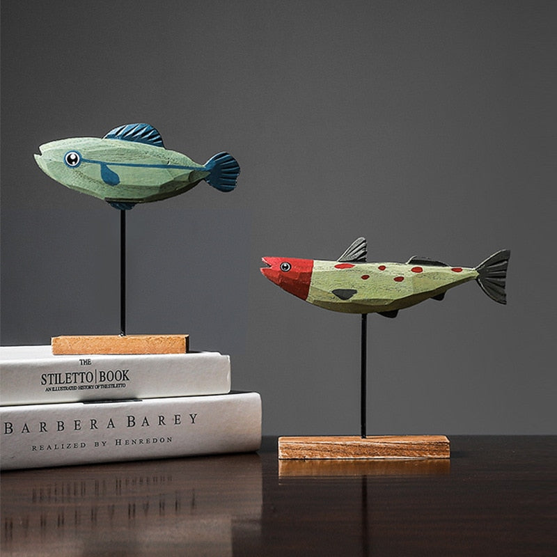 Freshwater Fish Hand-Crafted Wooden Sculpture