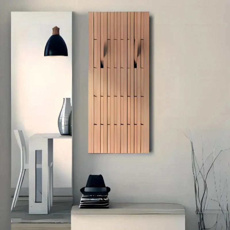 Japanese Style Pine Wood Wall Panel Custom Hanger