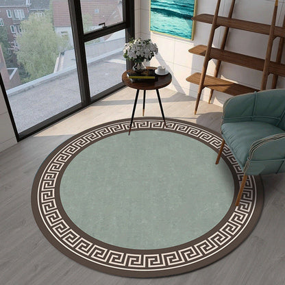 Round Abstract Chair Mat Rug