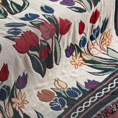 Tulip Vintage Bamboo Fiber Throw Blanket