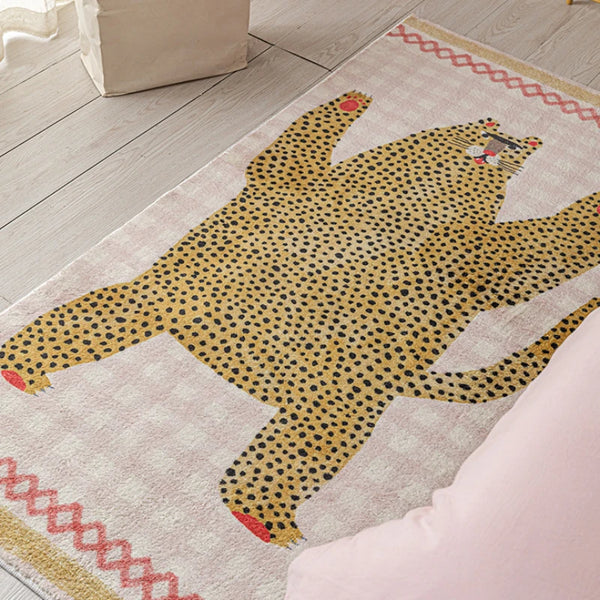 MokoMoko Funny Face Lion & Leopard Art Carpet Area Rug