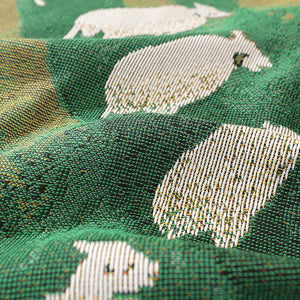 Grassland Sheep Tassel Throw Blanket