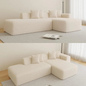 Melloa Cucio L-Shape Modular Compressed Cloud Sectional Sofa
