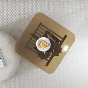 Glass Top Metal Rack Side Table