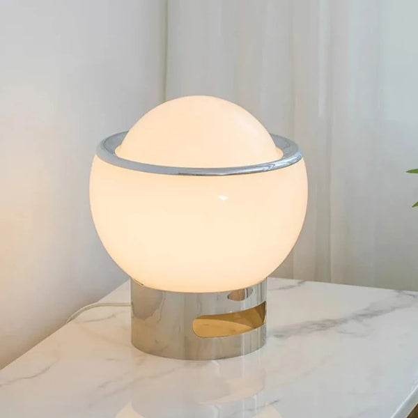 Retro Glass Stone Ball Metal Stand Table Lamp