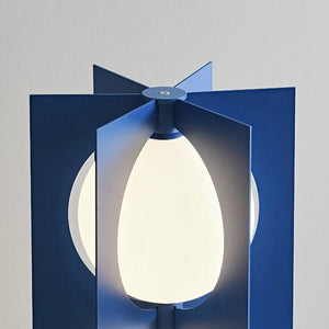 Lampe boule à base en marbre bleu géométrique de conception italienne