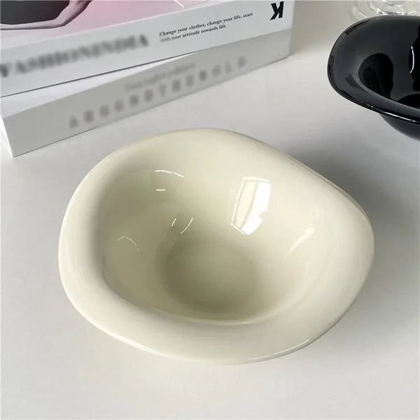 Irregular Wave Ceramic Snack Bowl