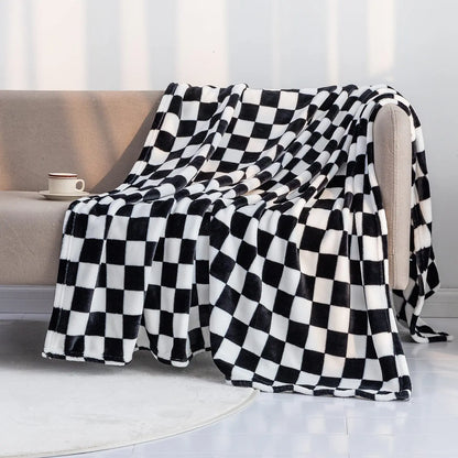 Checker Board Lattice Plaid Throw Blanket