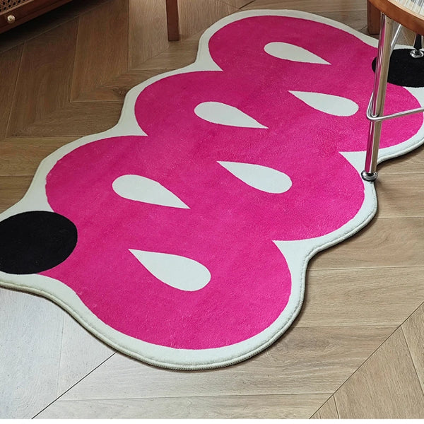 Pink Wave Design Area Carpet Rug