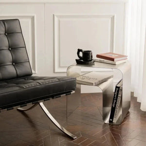 Minimalist Bent Stainless Steel Side Table [Exclusive]