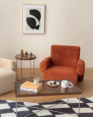 Sofá de salón con brazos de pana danesa