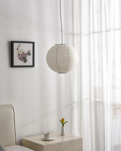 Japanese Wabi-Sabi Style Rice Paper Pendent Ceiling Lamp