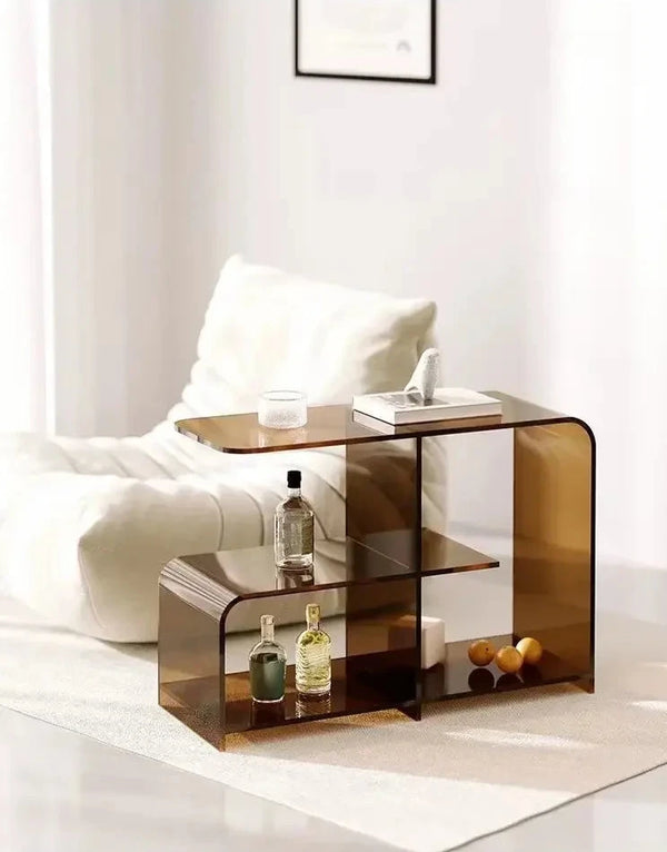 de homê  Acrylic Round Edge Retro Double Side  Table