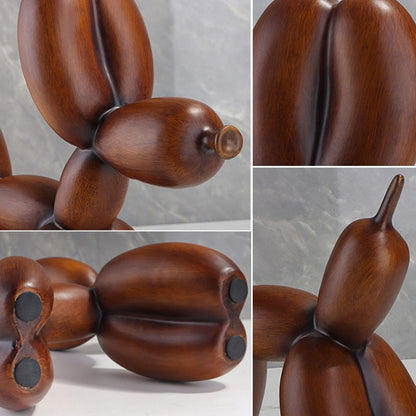 Wood Grain Texture Dog Art Sculpture