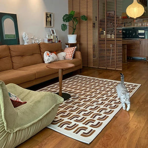 Retro Mid-Century French Modern Pattern Area Carpet Rug