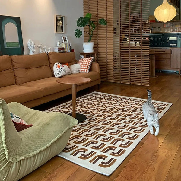 Retro Mid-Century French Modern Pattern Area Carpet Rug
