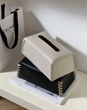Woven Leather Hand-Crafted Tissue Holder